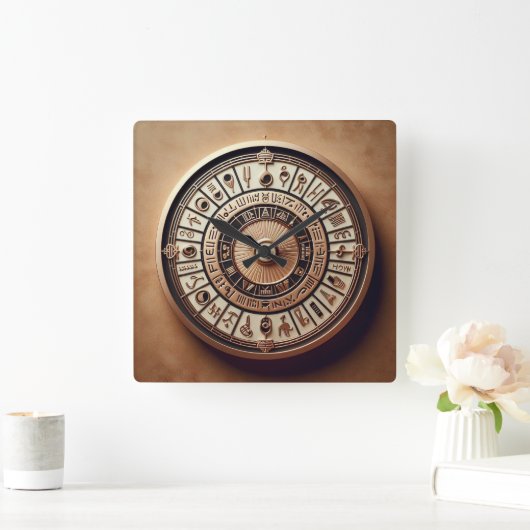 古代エジプトの背景04 スクエア壁時計 (ホーム)