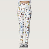 古代エジプトの芸術ハイウェスト舞踊用ヨガ レギンス (正面)