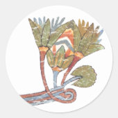古代エジプトの蓮の花 ラウンドシール (正面)