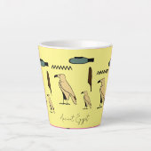 古代エジプトの象形文字のダイアナ名 カフェラテマグ (正面)