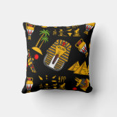 古代エジプトの象形文字のパターン背景 クッション (裏面)