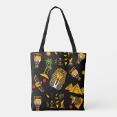 古代エジプトの象形文字のパターン背景 トートバッグ (裏面)
