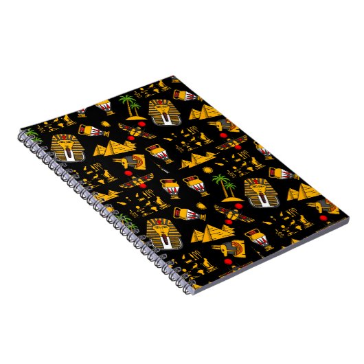 古代エジプトの象形文字のパターン背景 ノートブック (右側)