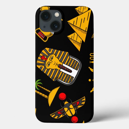 古代エジプトの象形文字のパターン背景 Case-Mate iPhoneケース (裏面)