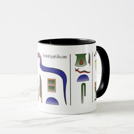 古代エジプトの象形文字のマグ マグカップ (正面右)