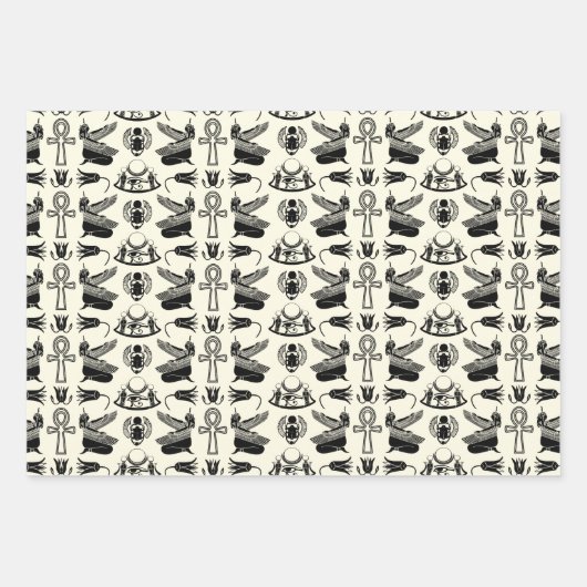 古代エジプトの象形文字のラッピング紙シート ラッピングペーパーシート (正面2)