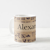 古代エジプトの象形文字の羊皮紙の芸術 コーヒーマグカップ (正面左)