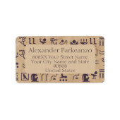 古代エジプトの象形文字の羊皮紙の芸術 ラベル (正面)