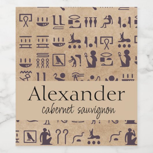 古代エジプトの象形文字の羊皮紙の芸術 ワインラベル (シングルラベル)