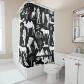 古代エジプトの象形文字の記号パターン シャワーカーテン (インサイチュ)