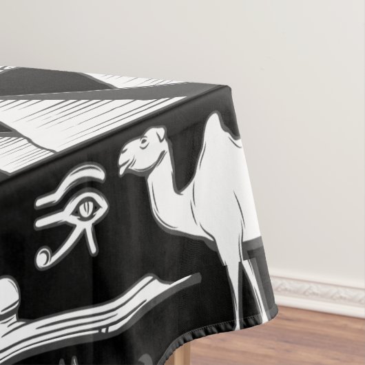 古代エジプトの象形文字の記号パターン テーブルクロス (インサイチュ)