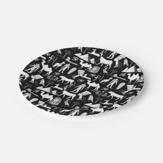 古代エジプトの象形文字の記号パターン ペーパープレート (アングル)