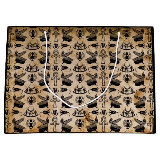 古代エジプトの象形文字をテーマにした抱き枕 ラージペーパーバッグ (正面)