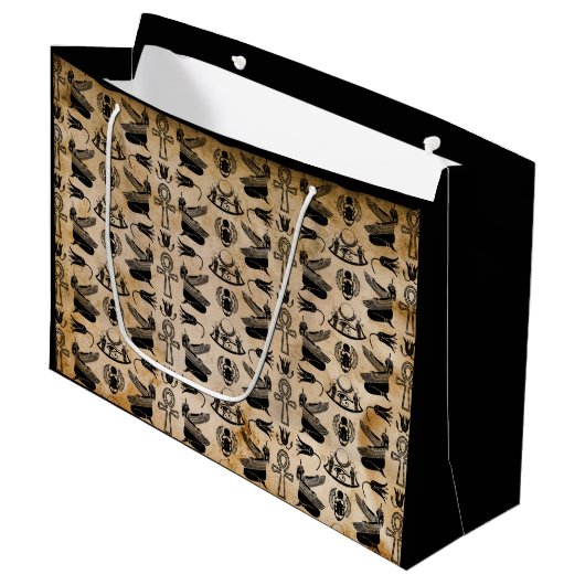 古代エジプトの象形文字をテーマにした抱き枕 ラージペーパーバッグ (正面アングル)