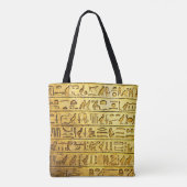 古代エジプトの象形文字イエロートートバッグ トートバッグ (裏面)
