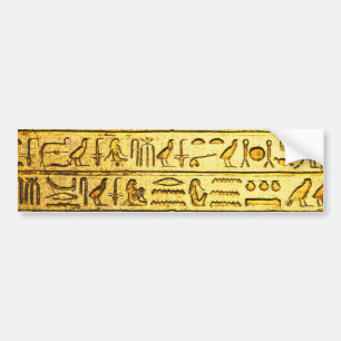 古代エジプトの象形文字イエローバンパーステッカー バンパーステッカー