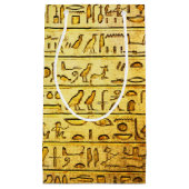 古代エジプトの象形文字イエロー抱き枕 スモールペーパーバッグ (正面)