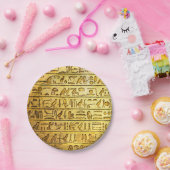 古代エジプトの象形文字イエロー紙プレート ペーパープレート (パーティー)