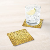 古代エジプトの象形文字イエロー スクエアペーパーコースター (インサイチュ)