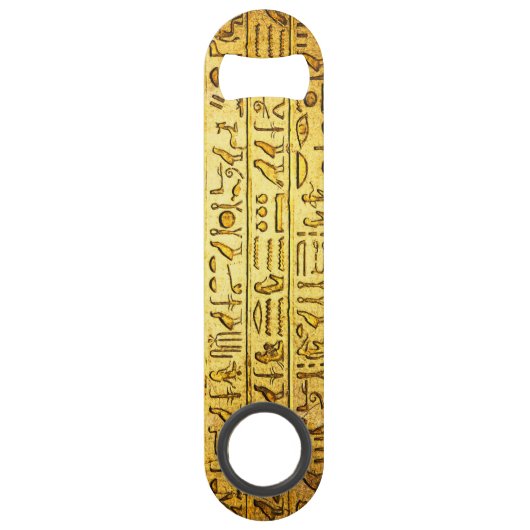 古代エジプトの象形文字イエロー スピード栓抜き (正面)