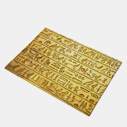古代エジプトの象形文字イエロー ドアマット (アングル)