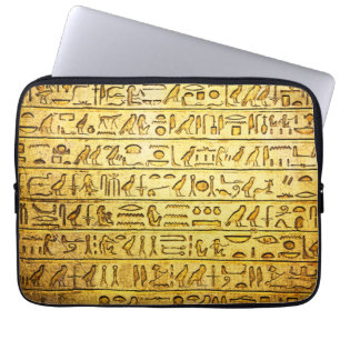 古代エジプトの象形文字イエロー ラップトップスリーブ