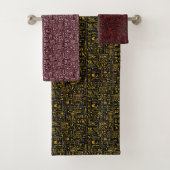 古代エジプトの象形文字タオルセット バスタオルセット (インサイチュ)