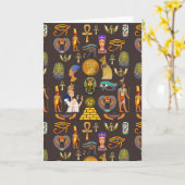 古代エジプトの象形文字パターンシンボル カード (黄色い花)