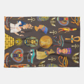 古代エジプトの象形文字パターン記号 キッチンタオル (横)