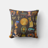 古代エジプトの象形文字パターン記号 クッション (正面)