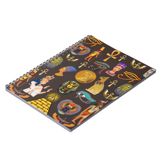 古代エジプトの象形文字パターン記号 ノートブック (左側)