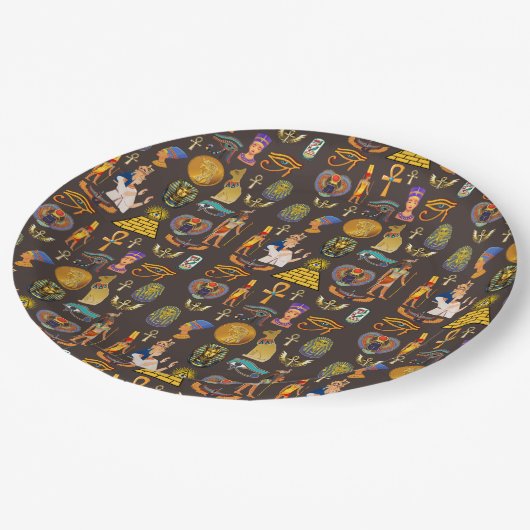 古代エジプトの象形文字パターン記号 ペーパープレート (アングル)