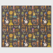 古代エジプトの象形文字パターン記号 ラッピングペーパー (フラット)