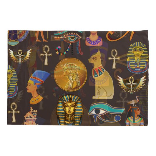 古代エジプトの象形文字パターン記号 枕カバー (裏面-左)