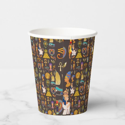 古代エジプトの象形文字パターン記号 紙コップ (右)