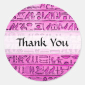 古代エジプトの象形文字パープルありがとう ラウンドシール (正面)