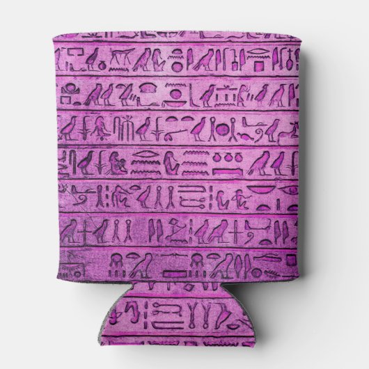 古代エジプトの象形文字パープルクーラーボックス 缶クーラー (裏面)