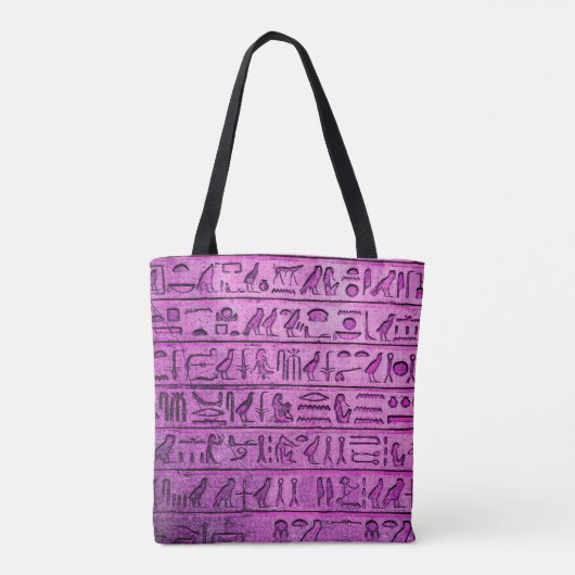 古代エジプトの象形文字パープルトートバッグ トートバッグ (裏面)