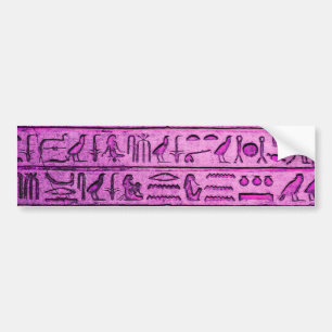 古代エジプトの象形文字パープル バンパーステッカー