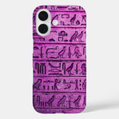 古代エジプトの象形文字パープルiPhone 16ケース Case-Mate iPhoneケース (裏面)