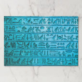 古代エジプトの象形文字ブルーランチョンマット ペーパーパッド (正面)