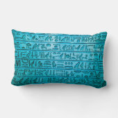 古代エジプトの象形文字ブルーランバーピロー ランバークッション (裏面)