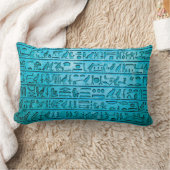 古代エジプトの象形文字ブルーランバーピロー ランバークッション (ブランケット)