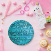 古代エジプトの象形文字ブルー紙プレート ペーパープレート (パーティー)