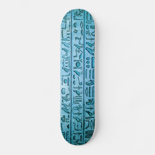古代エジプトの象形文字ブルー スケートボード (正面)