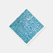 古代エジプトの象形文字ブルー スタンダードカクテルナプキン (角)