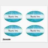 古代エジプトの象形文字ブルー 楕円形シール (シート)