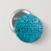古代エジプトの象形文字ブルー 缶バッジ (正面&裏面)