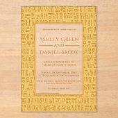 古代エジプトの象形文字モチーフ エジプト風ウェディング アクリル招待状 (正面)