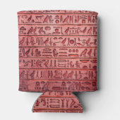 古代エジプトの象形文字レッドクーラーボックス 缶クーラー (裏面)